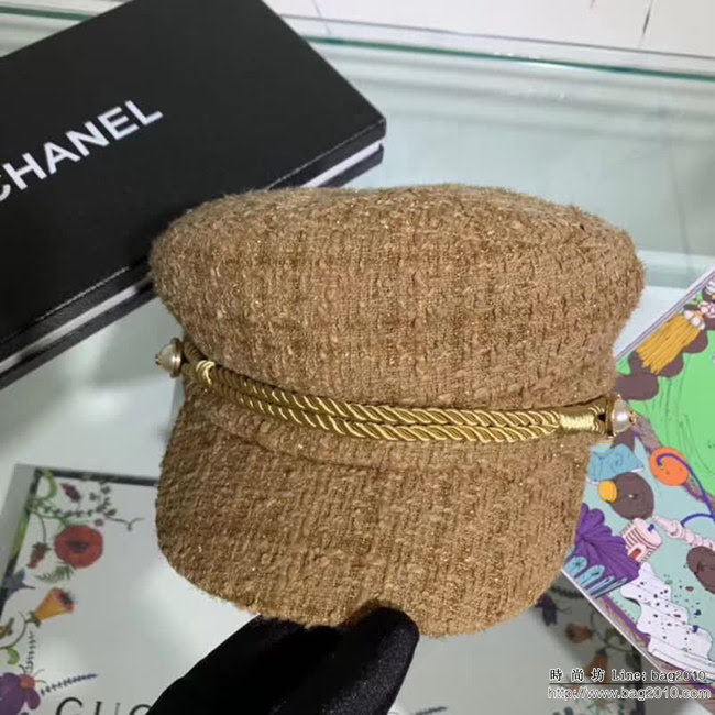CHANEL香奈兒 2018秋冬小香風火爆經典款 時尚八角帽 百搭英倫軍帽 LLWJ6297
